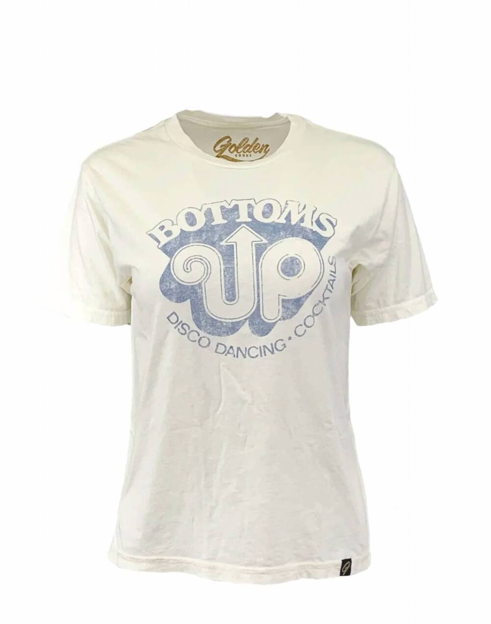 NEW GOLDEN women's bottoms up tee in white